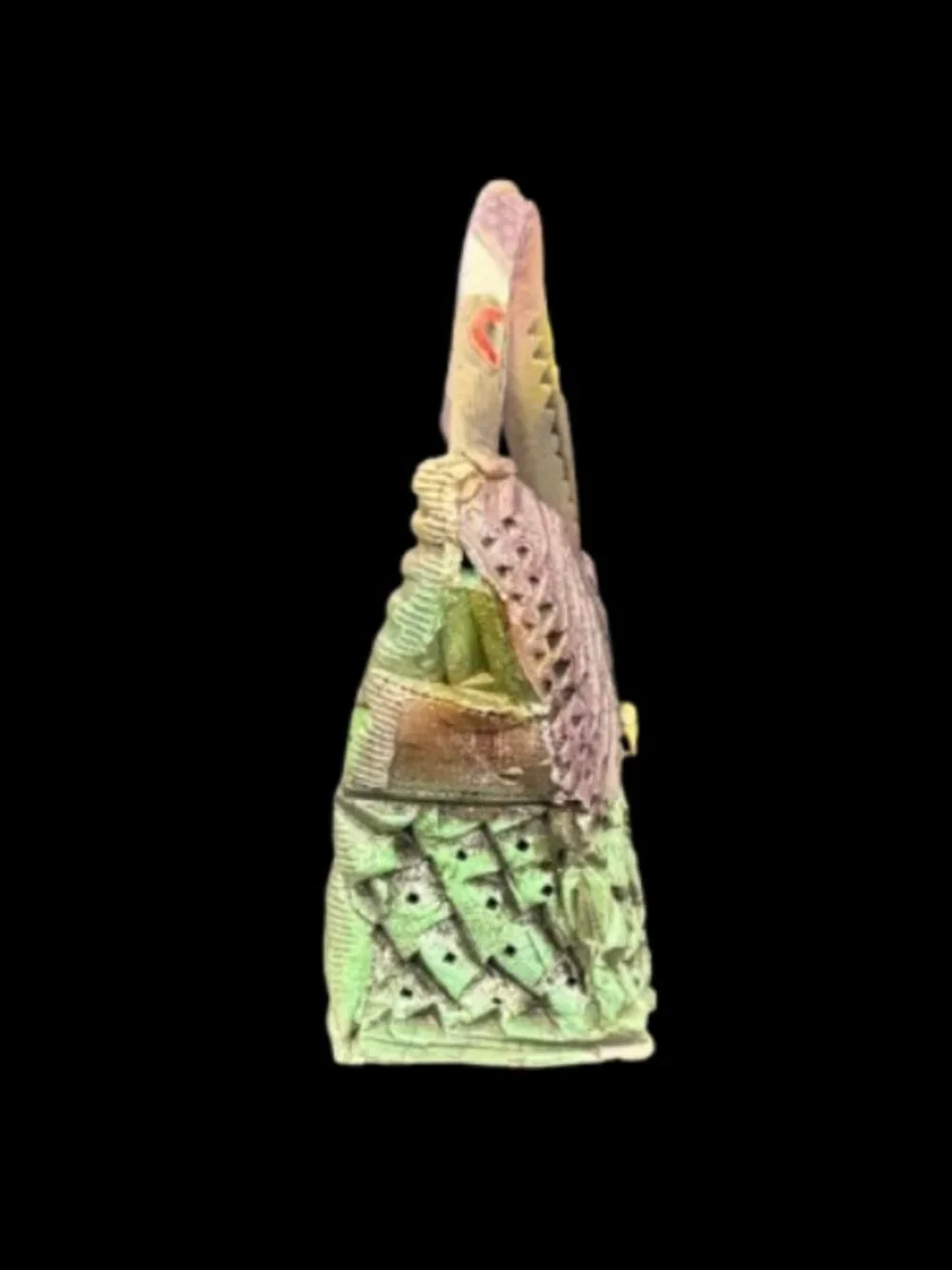 Rare Vintage Mississippi Mudworks Whimsical Art Pottery Purse Susan Warner - Picture 5 of 9